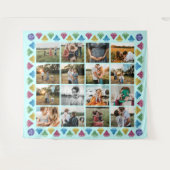 オーダーメイド 16枚写真コラージュ ダイヤモンド 巨大 ウォールハング タペストリー (正面(横))