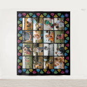 オーダーメイド 16枚写真コラージュ ダイヤモンド 巨大 ウォールハング タペストリー (正面)