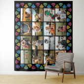 オーダーメイド 16枚写真コラージュ ダイヤモンド 巨大 壁掛け タペストリー (インサイチュ)