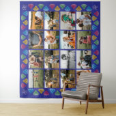 オーダーメイド 16枚写真コラージュ ダイヤモンド 巨大 壁掛け タペストリー (インサイチュ)