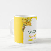 オーダーメイド 3月の誕生花 水仙グッズ  コーヒーマグカップ (正面左)