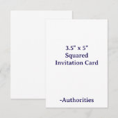 オーダーメイド 3.5" x 5" スクエアデザイン 招待状 (正面/裏面)