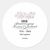 オーダーメイド 50回目 結婚記念日記念品 ラウンドシール (正面)