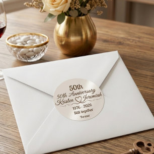 オーダーメイド 50回目 結婚記念日記念品 ラウンドシール