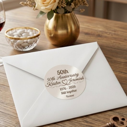 オーダーメイド 50回目 結婚記念日記念品 ラウンドシール