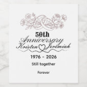 オーダーメイド 50回目 結婚記念日記念品 ワインラベル (シングルラベル)
