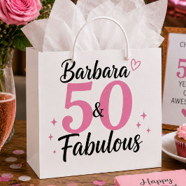オーダーメイド 50歳の誕生日お祝いギフトバッグ ラージペーパーバッグ