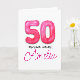 オーダーメイド 50歳の誕生日数字バルーンカード カード