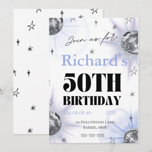 オーダーメイド 50歳 誕生日 セーブザデート (正面/裏面)