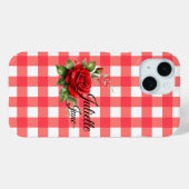 オーダーメイド 6月 ローズ ギンガム スマホケース Case-Mate iPhoneケース (裏面 (横))