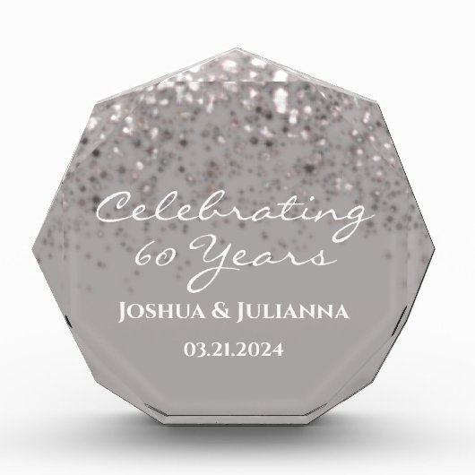オーダーメイド 60th ダイヤモンド記念日記念品 フォトブロック (正面)