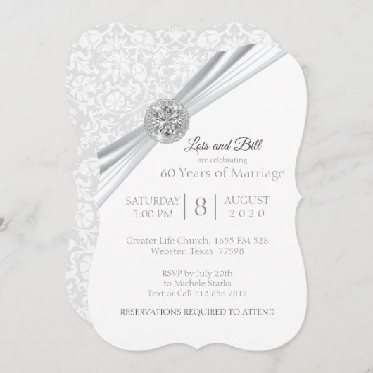 オーダーメイド - 75周年 / 60周年 ダイヤモンドアニバーサリーデザイン 招待状 (正面/裏面)