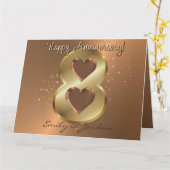 オーダーメイド 8周年 ブロンズ 結婚記念日カード カード (黄色い花)