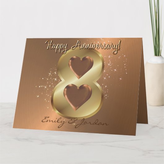 オーダーメイド 8周年 ブロンズ 結婚記念日カード カード (正面)