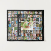 オーダーメイド 81 枚の写真コラージュ カスタムカラー タペストリー (正面(横))