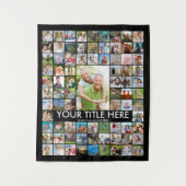 オーダーメイド 81 枚の写真コラージュ カスタムカラー タペストリー (正面)