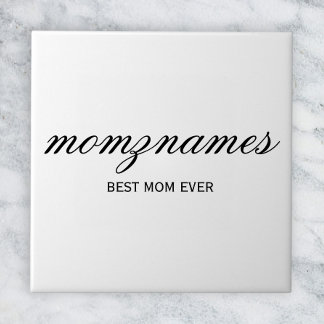 オーダーメイド Best Mom Ever 名前カリグラフィー タイル