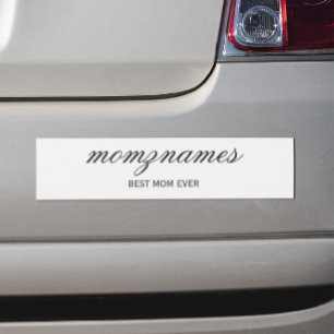 オーダーメイド Best Mom Ever 名前カリグラフィー バンパーステッカー