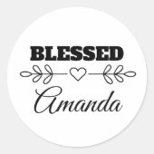 オーダーメイド BLESSED ハート キリスト教 ラウンドシール (正面)