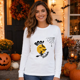 オーダーメイド Boo 魔法使いとコウモリ 女性用 トライブレンドTシャツ