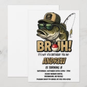 オーダーメイド Bruh フィッシング バースデー 招待状 (正面/裏面)