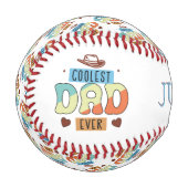 オーダーメイド Coolest Dad Ever 野球ボール (正面左)
