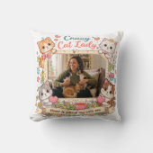 オーダーメイド Crazy Cat Lady 写真入り枕 クッション (正面)