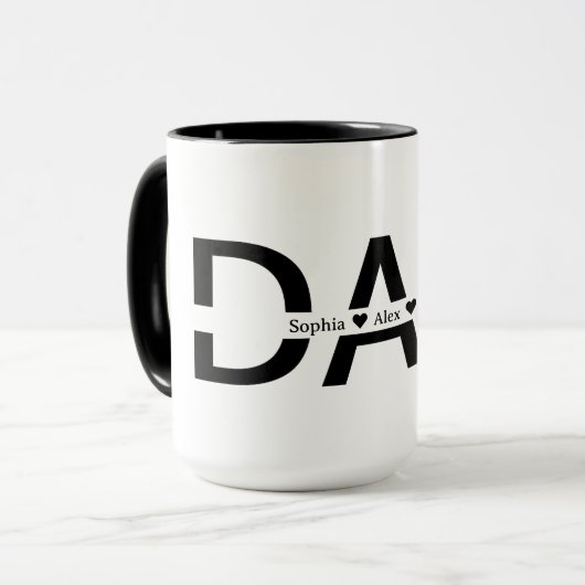 オーダーメイド DAD マグカップ 子どもの名前入り 父の日ギフト (正面左)