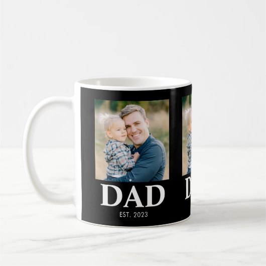 オーダーメイド Dad Established フォト 父の日 コーヒーマグカップ (左)