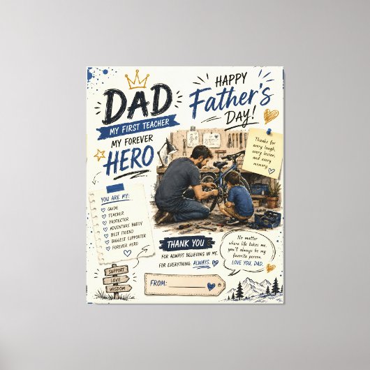 オーダーメイド Dad Hero 父の日 キャンバス (正面)