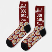 オーダーメイド DOG DAD デザイン ペット写真コラージュ ソックス (左)
