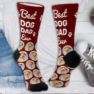 オーダーメイド DOG DAD デザイン ペット写真コラージュ ソックス