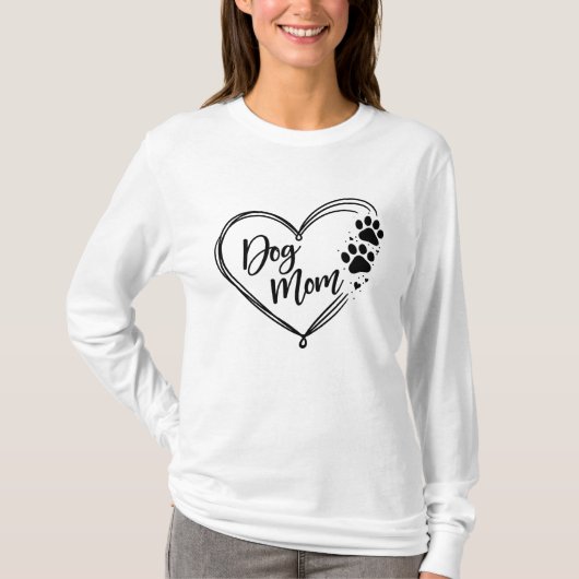 オーダーメイド Dog Mom – カスタムネーム 母の日 Tシャツ (正面)