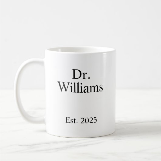 オーダーメイド Dr コーヒーマグ、名前入りセラミックマグ E コーヒーマグカップ (左)