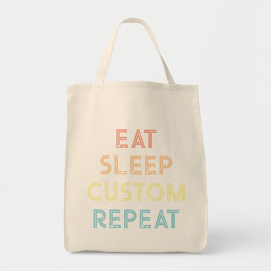 オーダーメイド Eat Sleep Repeat ギフト トートバッグ (正面)