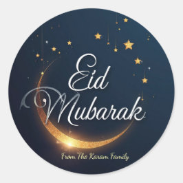 オーダーメイド Eid Mubarak モダンイスラム教  ラウンドシール