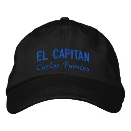 オーダーメイド El Capitan スペイン青色 釣り 刺繍入りキャップ