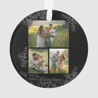 オーダーメイド FAMILY 筆記体 1枚の写真 ペアシェイプ 陶器製 オーナメント