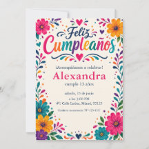 オーダーメイド Feliz Cumpleaños スペイン風フラワーフィエスタ