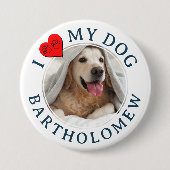 オーダーメイド Furbaby I LOVE MY DOG 缶バッジ (正面)