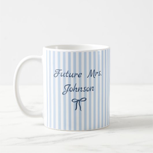 オーダーメイド Futuer Mrs ストライプ 婚約 マグカップ (左)