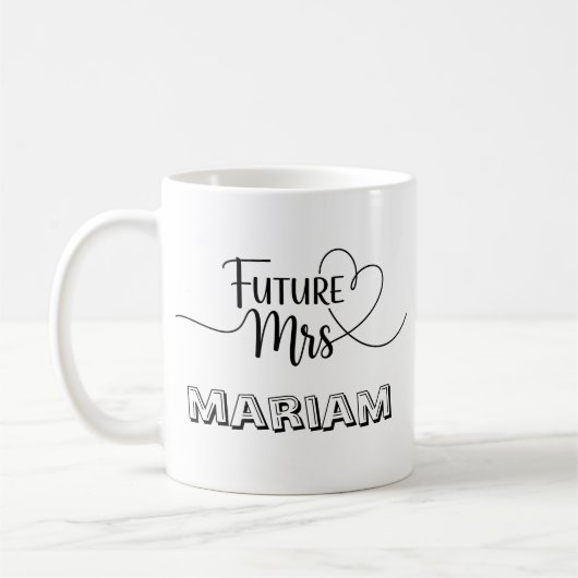 オーダーメイド Future Mrs [名前] エンゲージメントギフト  コーヒーマグカップ (左)