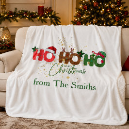 オーダーメイド Ho Ho Ho クリスマス シェルパブランケット