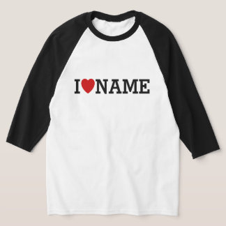 オーダーメイド I Heart 名前 ホワイトTシャツ 自分だけのオリジナルグッズ Tシャツ