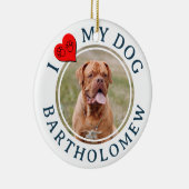オーダーメイド I LOVE MY DOG 写真 セラミックオーナメント (右)