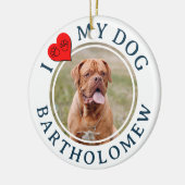 オーダーメイド I LOVE MY DOG 写真 セラミックオーナメント (左)