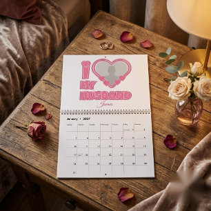 オーダーメイド I Love My Husband – 写真と名前入り カレンダー