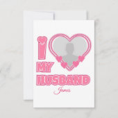 オーダーメイド I Love My Husband – 写真と名前入り カード (正面)