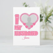 オーダーメイド I Love My Husband – 写真と名前入り カード (スタンド正面)