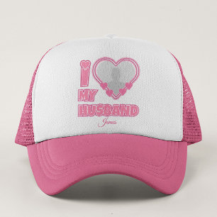 オーダーメイド I Love My Husband – 写真と名前入り キャップ